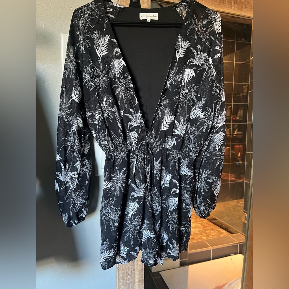 Vici Palm Print Women's Romper